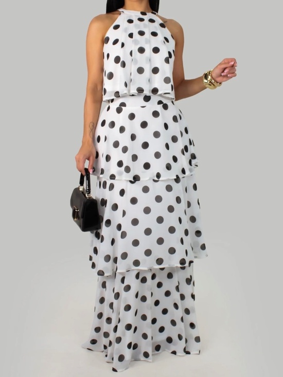 DRESS DAY Dresses & Skirts - BLACK POLKA DOT TWO PIECES SKIRT SET - NWOT